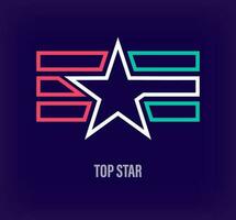 Creative top star logo. Unique color transitions. Unique evaluation, success and service logo template. vector