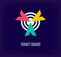 Creative target board arrow logo. Unique color transitions. Unique corporate goal and personal success logo template. vector