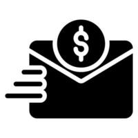 send money glyph icon vector