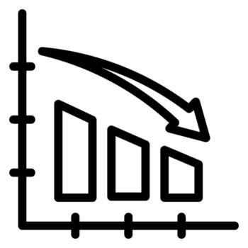 decrease line icon vector