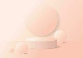 Pink room background. Abstract empty studio. Horizontal bg. Light scene for product. vector