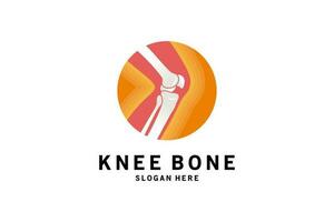 Modern orthopedic knee joint symbol logo design vector