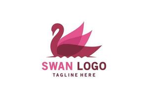 Modern abstract colorful beautiful swan logo design vector