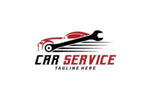 Car speed service logo, abstract car vector with modern wrench for car automotive logo design