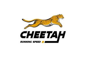 Fast running cheetah logo vector illustration design