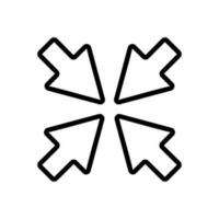 Minimize arrow line icon. Small screen symbol. Minimise Navigation sign. Quality design element. Editable stroke. Vector