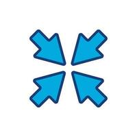 Minimize arrow line icon. Small screen symbol. Minimise Navigation sign. Quality design element. Editable stroke. Vector