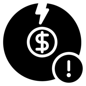 financial ris glyph icon vector