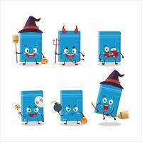 Halloween expression emoticons with cartoon character of power bank vector