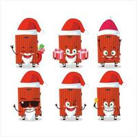 Papa Noel claus emoticones con rojo equipaje dibujos animados personaje vector