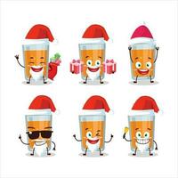 Papa Noel claus naranja jugo dibujos animados en personaje vector