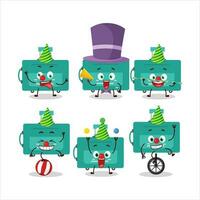 Cartoon character of mini lugage with various circus shows vector