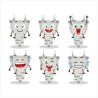 Cartoon character of white plug with smile expression vector