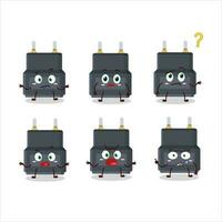 Cartoon character of adapter connector with what expression vector