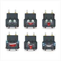 Cartoon character of adapter connector with smile expression vector