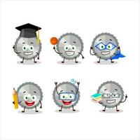 School student of hand saw cartoon character with various expressions vector