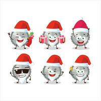 Papa Noel claus emoticones con mano Sierra dibujos animados personaje vector