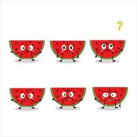 Cartoon character of watermelon with what expression vector