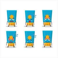 Cartoon character of cream sunblock with sleepy expression vector