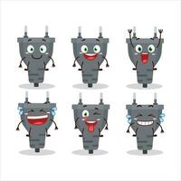 Cartoon character of black plug with smile expression vector