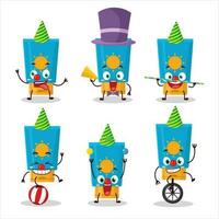 Cartoon character of cream sunblock with various circus shows vector