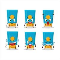 Cartoon character of cream sunblock with smile expression vector