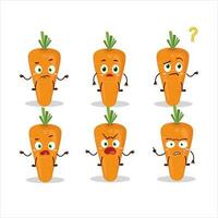 Cartoon character of carrot with what expression vector