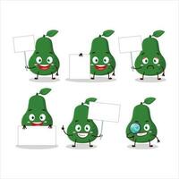 Avocado cartoon in character bring information board vector