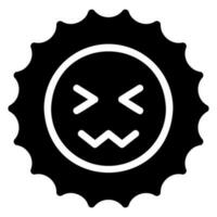 scared glyph icon vector