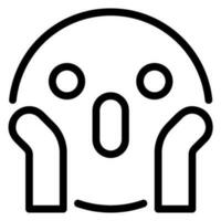 shocked line icon vector