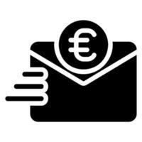 enviar dinero glifo icono vector