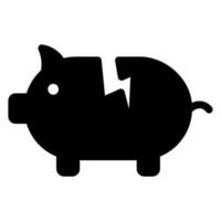 piggy bank glyph icon vector