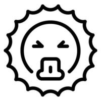 vomiting line icon vector