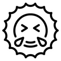 laughing line icon vector