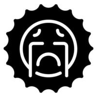 crying glyph icon vector