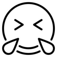 laughing line icon vector