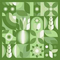 Botanical Farmer Geometric Background Design With Calming Green Color Palette. Suitable for background, packaging, template, flyer, poster, etc. vector