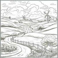 Landscape Coloring Pages photo