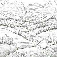 Landscape Coloring Pages photo