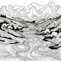 Landscape Coloring Pages photo