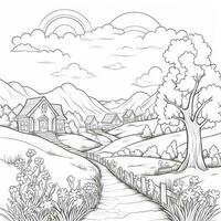 Landscape Coloring Pages photo