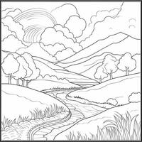 Landscape Coloring Pages photo