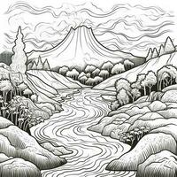 Landscape Coloring Pages photo