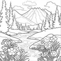 Landscape Coloring Pages photo