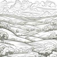 Landscape Coloring Pages photo