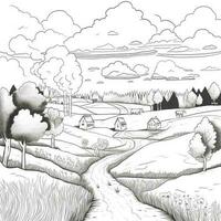 Landscape Coloring Pages photo