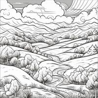 Landscape Coloring Pages photo