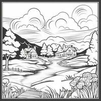 Landscape Coloring Pages photo