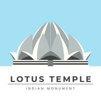 Lotus Temple, Indian Monument Vector Illustration