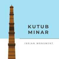 Kutub Minar, Qutub Minar, Indian Monument vector illustration